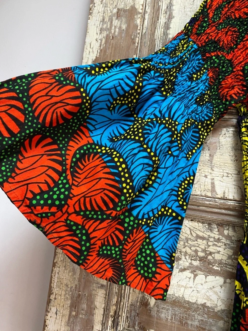 Vibrant African Ankara Midi Dress, 100% Cotton, One Size Fits Most